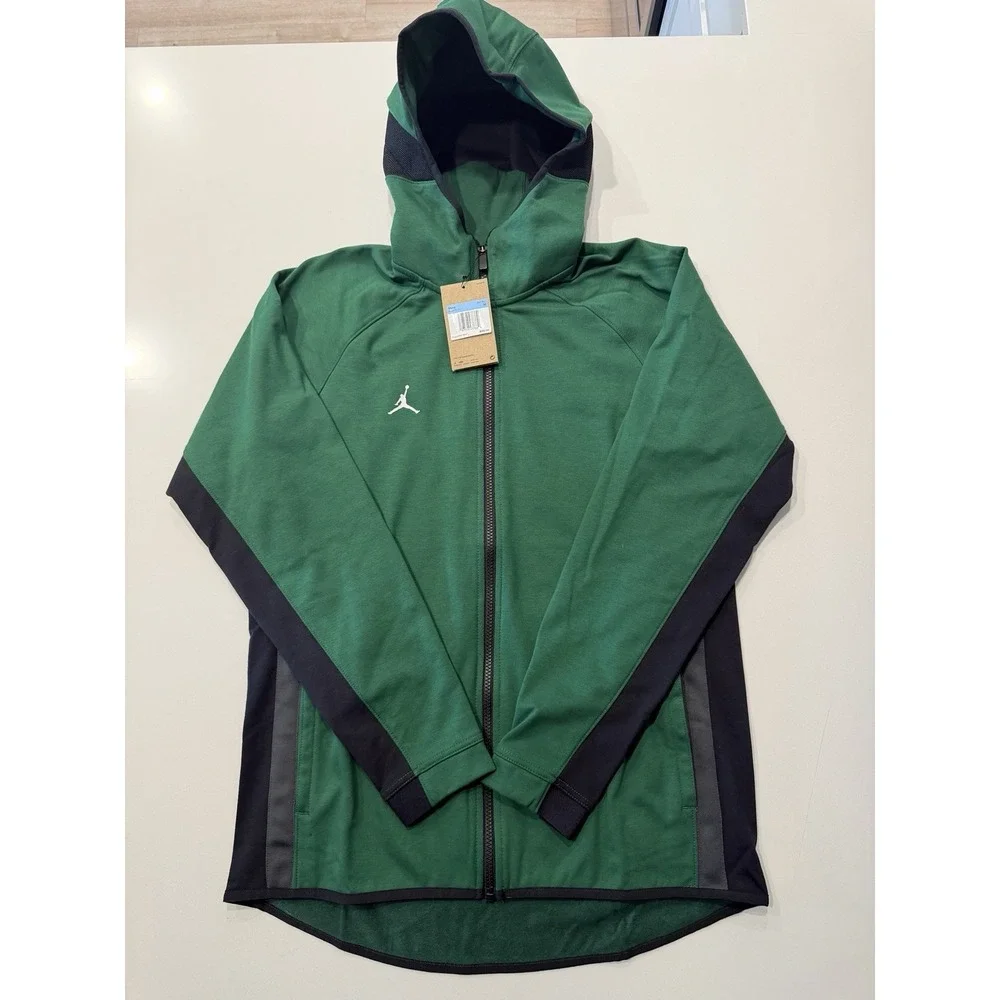 Jordan Showtime Full-Zip Basketball Hoodie Mens M Gorge Green FQ5378-341